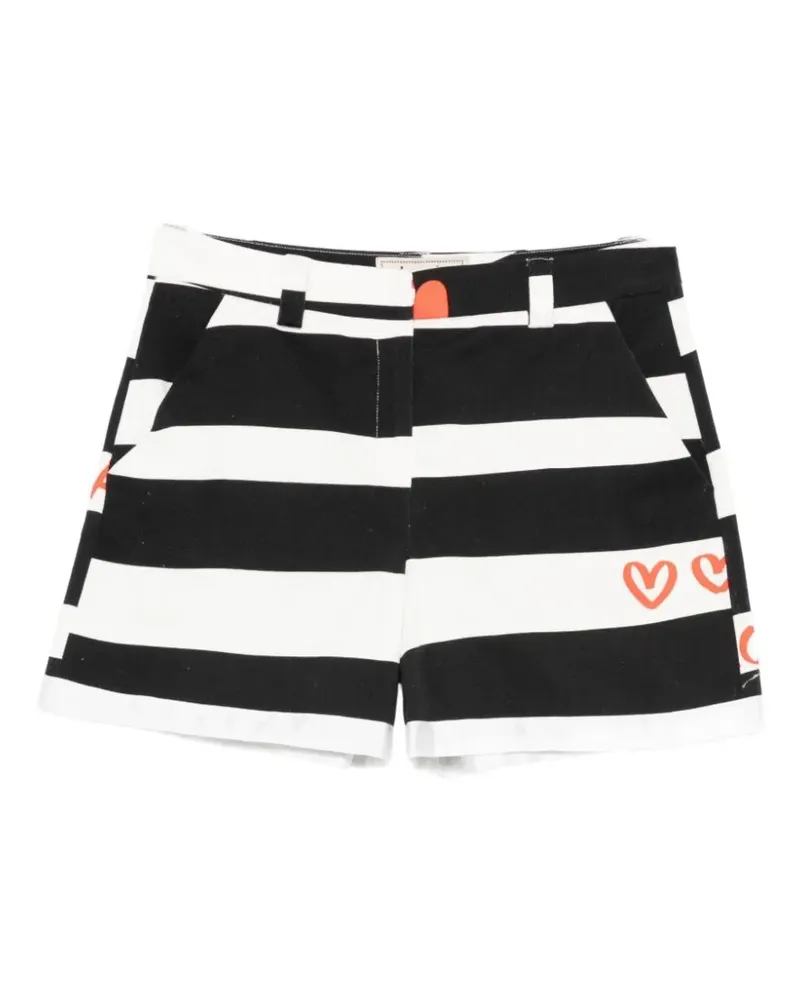 Alessandro Enriquez Gestreifte Shorts - Schwarz Schwarz