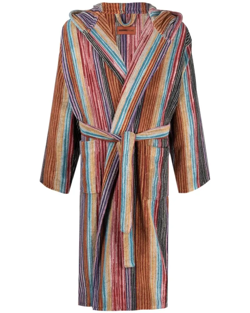 Missoni Home Gestreifter Bademantel mit Kapuze - Orange Orange