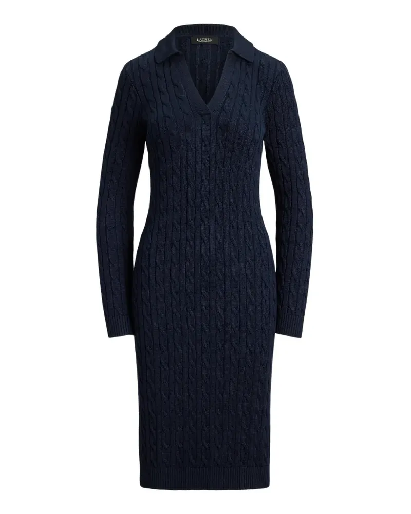 Ralph Lauren Midikleid mit Zopfmuster - Blau Blau