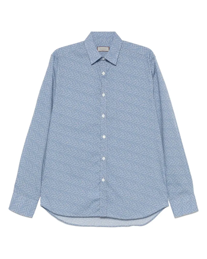 Canali Hemd mit Print - Blau Blau