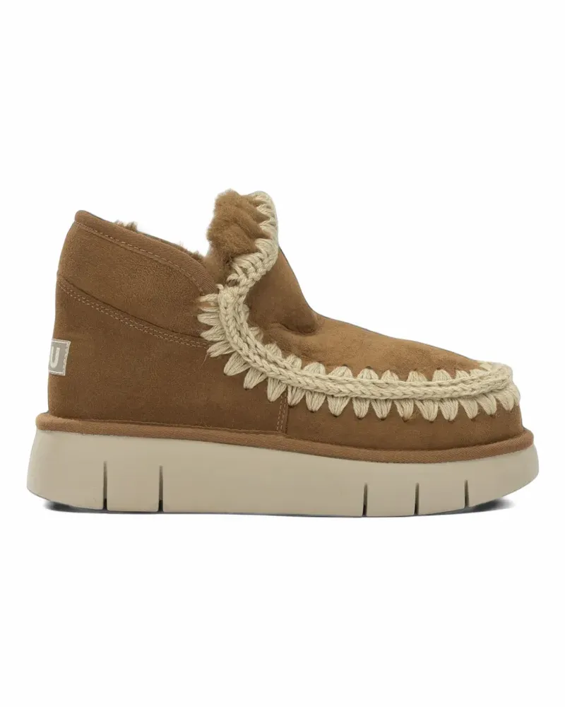 Mou crochet-trim suede boots - Braun Braun