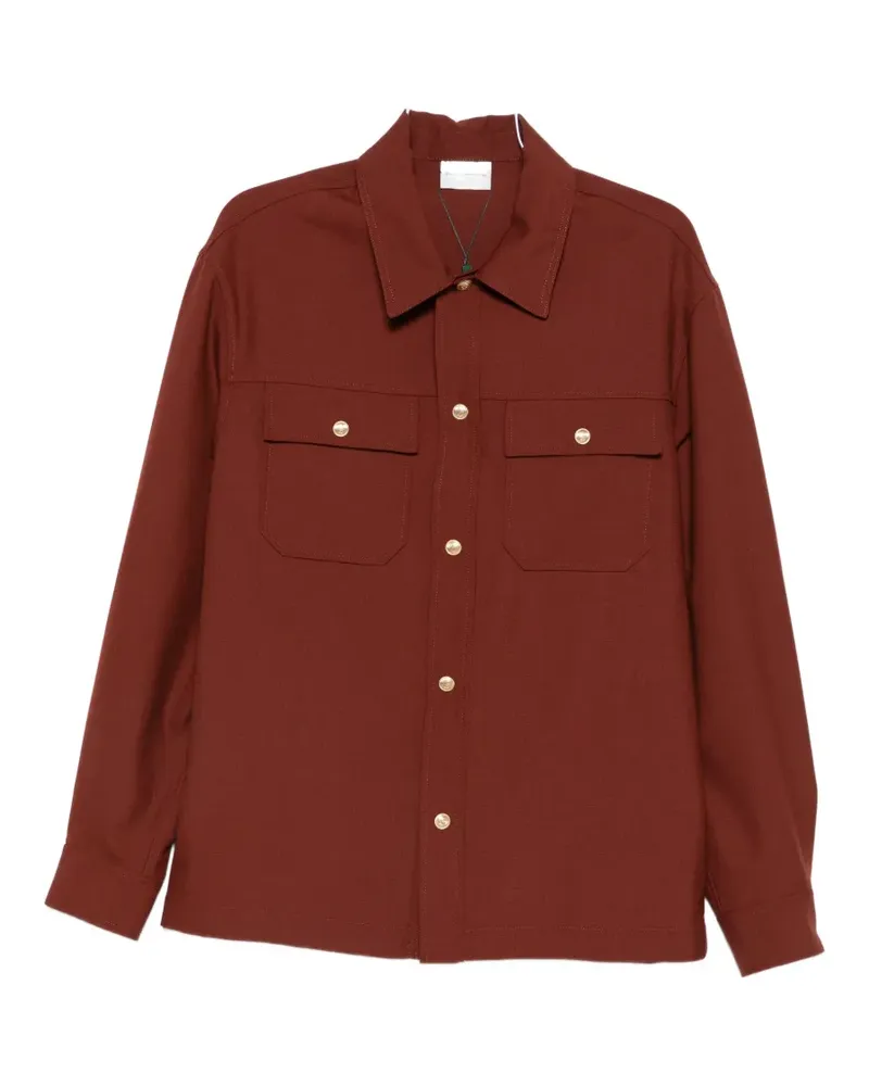 Drôle de Monsieur flap-pocket overshirt - Braun Braun