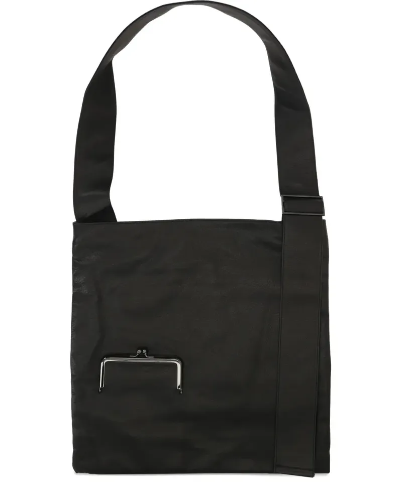 Yohji Yamamoto Clasp Schultertasche - Schwarz Schwarz
