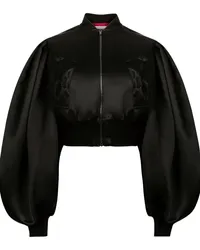 Nina Ricci Cropped-Bomberjacke aus Satin Schwarz