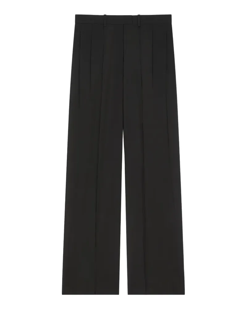 Givenchy Hose mit doppelter Falte aus Wolle und Mohär - Schwarz Schwarz
