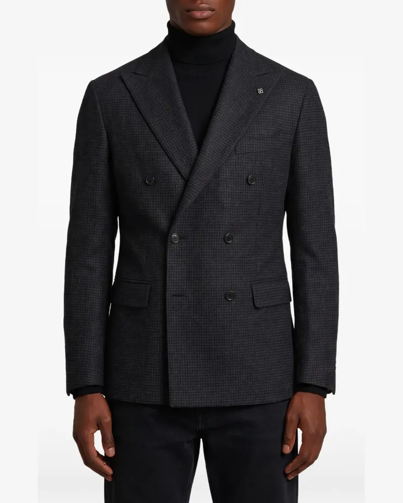Tagliatore New York Blazer mit Hahnentrittmuster - Grau Grau