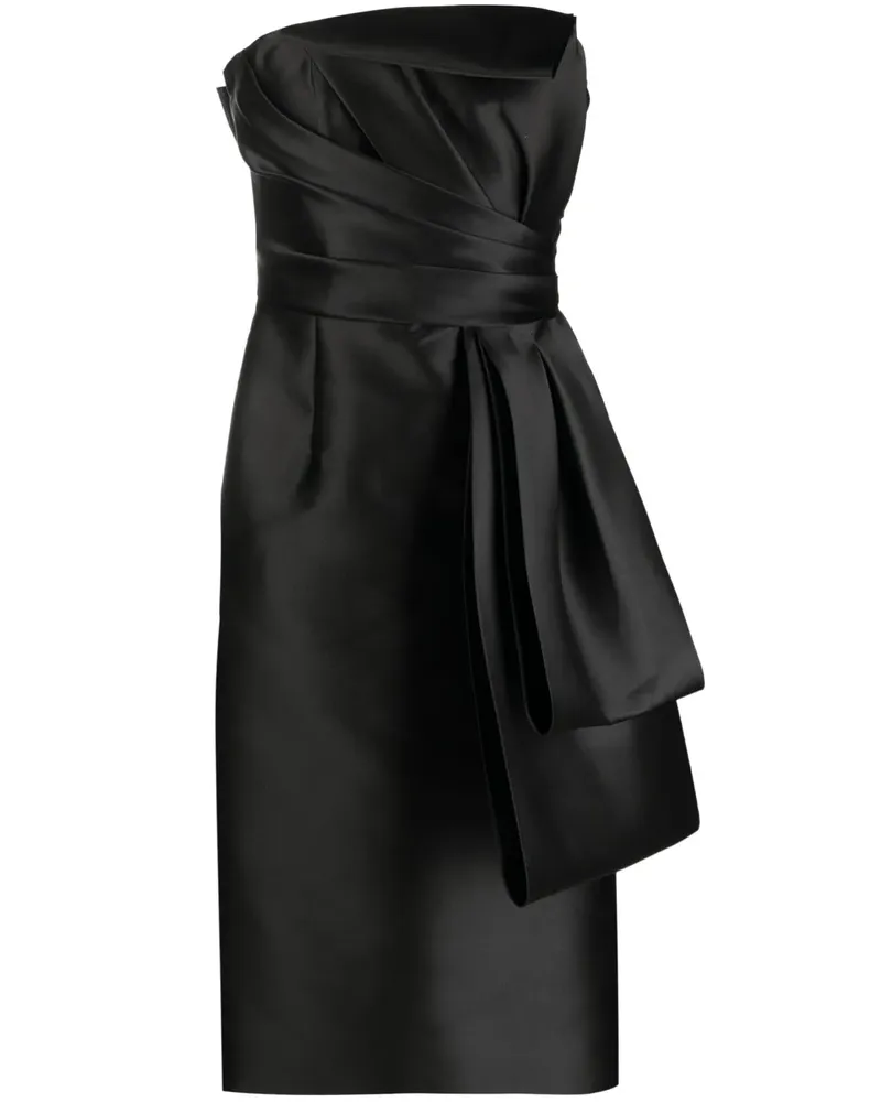 Alberta Ferretti Mikado Midikleid mit Schleifendetail - Schwarz Schwarz
