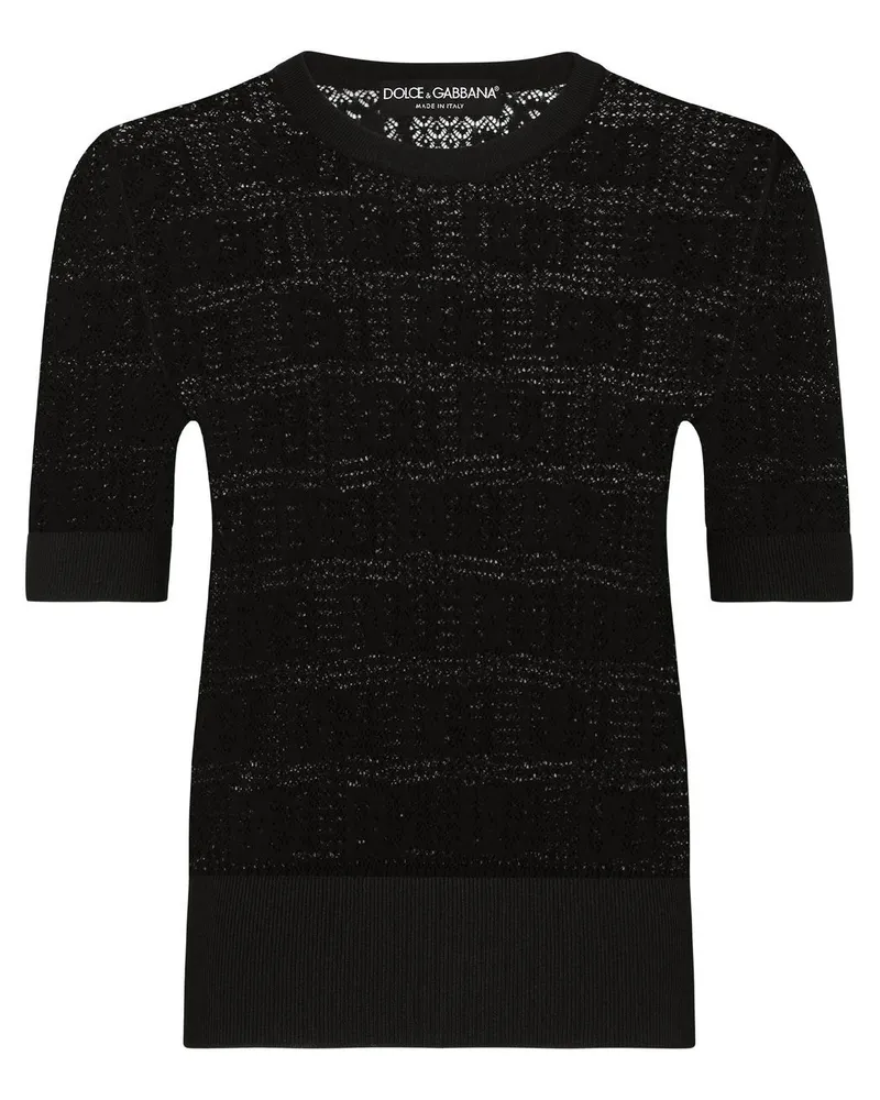 Dolce & Gabbana Jacquard-Pullover mit DG-Logo - Schwarz Schwarz