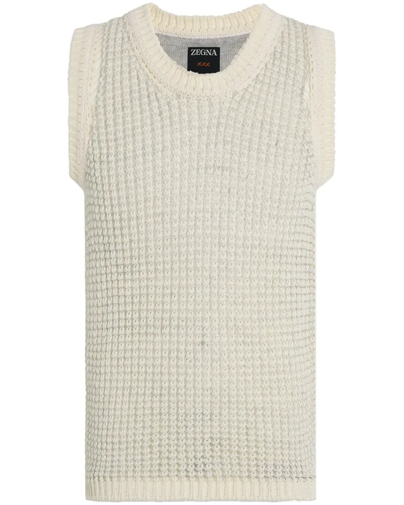 Ermenegildo Zegna Pullunder mit Lochstrickmuster - Weiß Weiß
