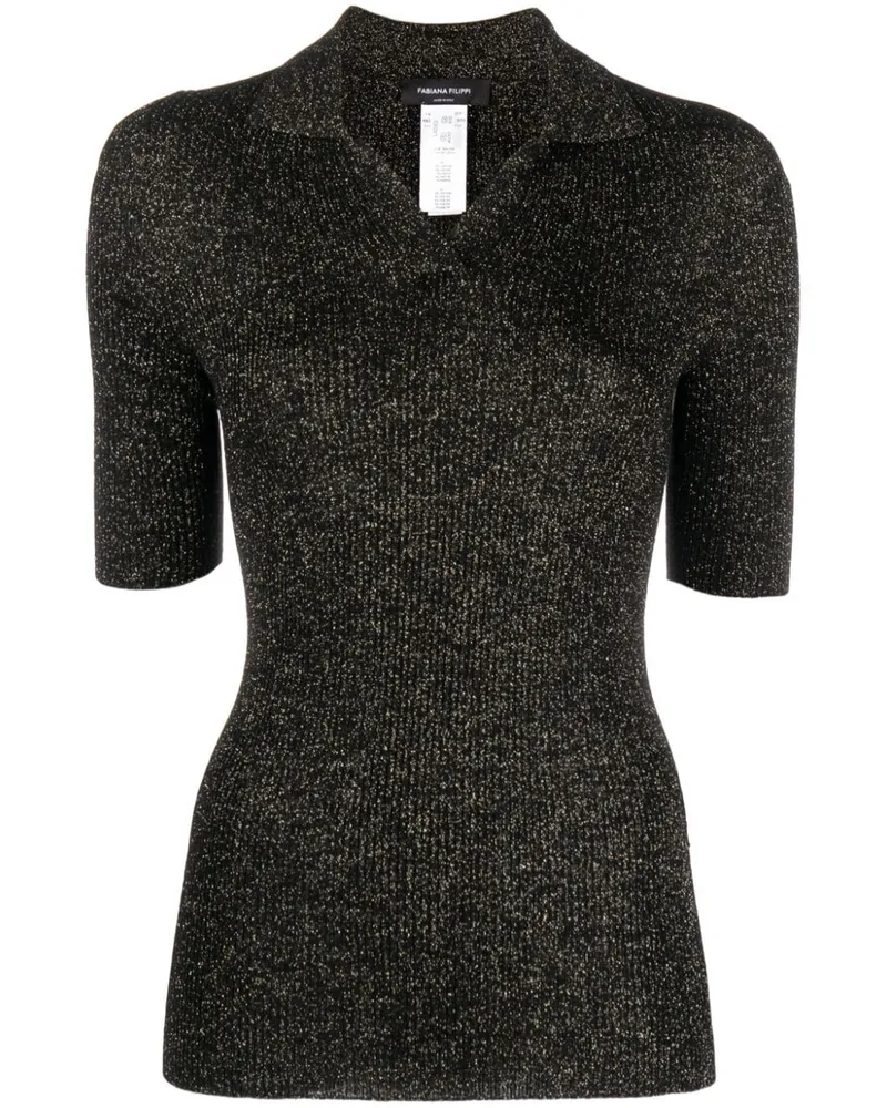 Fabiana Filippi Kurzärmeliges Poloshirt - Schwarz Schwarz