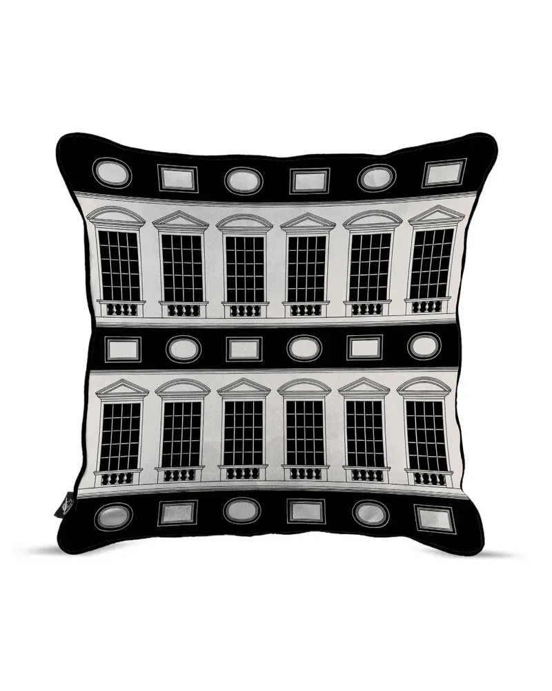 Fornasetti Architettura Kissen mit Print - Schwarz Schwarz