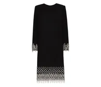 Etuikleid mit aufgestickten Kristallen - Schwarz