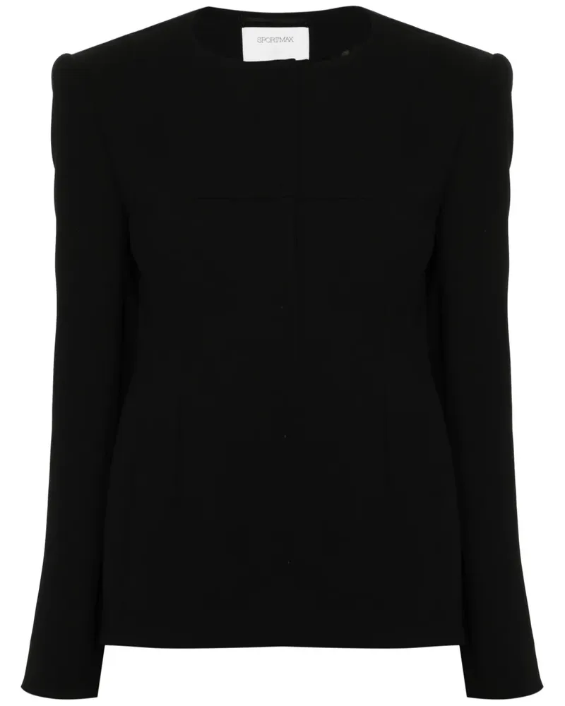 SPORTMAX Blazer ohne Kragen - Schwarz Schwarz