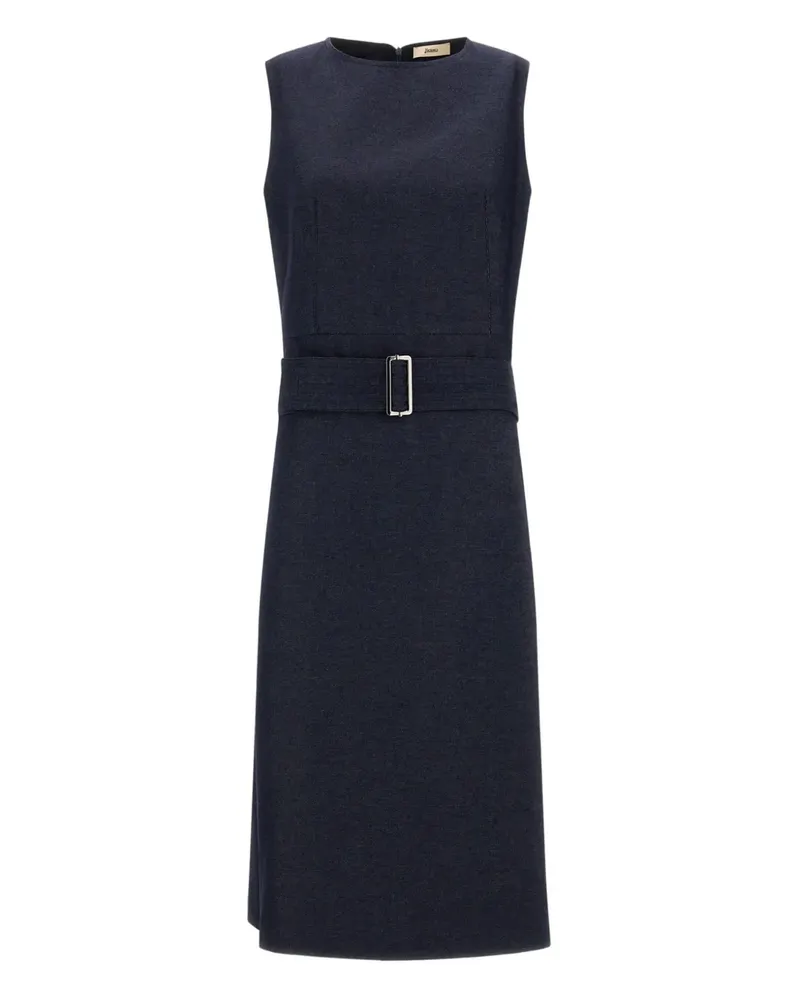 Herno Midikleid mit Gürtel - Blau Blau
