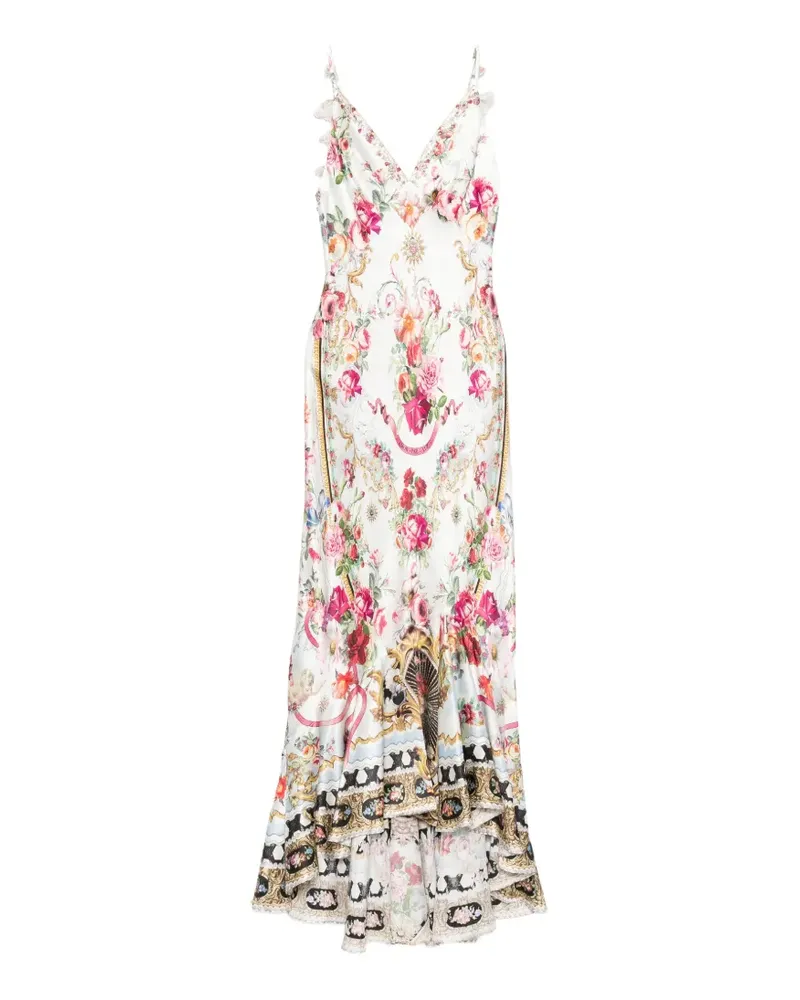 Camilla floral-print asymmetric dress - Weiß Weiß