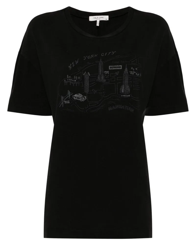 Rag & Bone T-Shirt mit grafischem Print Schwarz