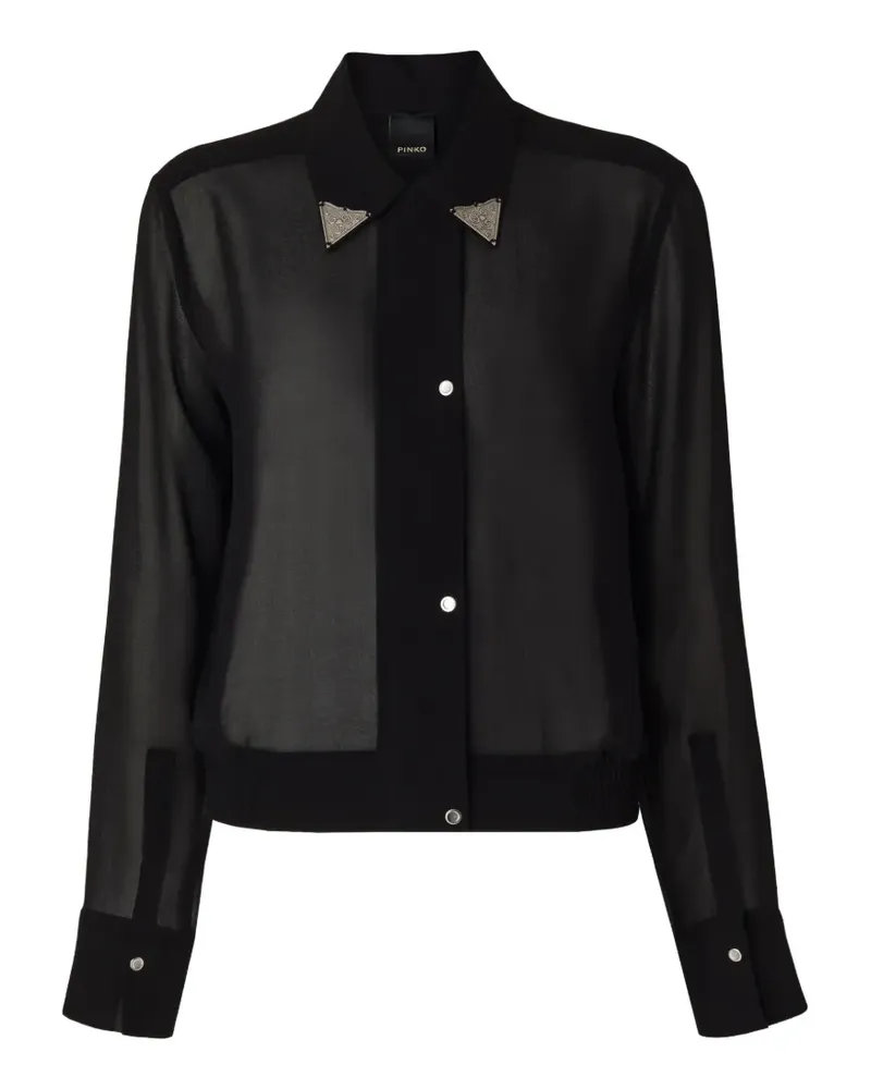 Pinko embellished sheer shirt - Schwarz Schwarz