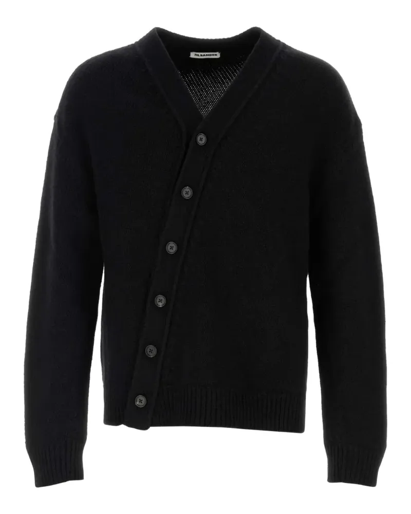 Jil Sander asymmetric-fastening cardigan - Schwarz Schwarz