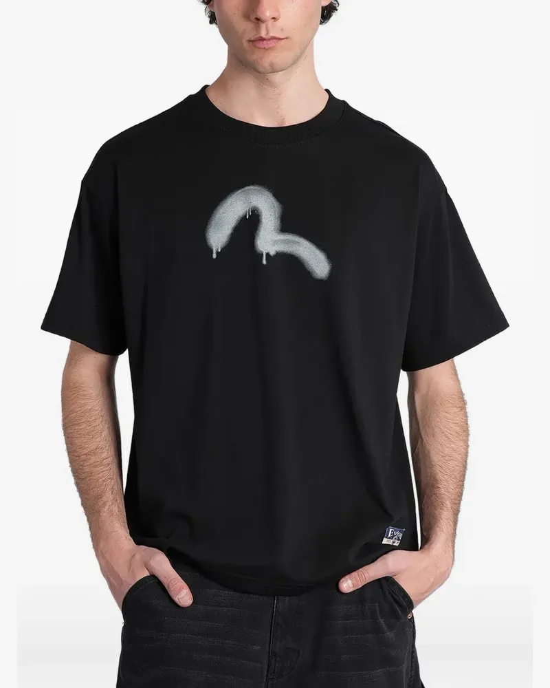 Evisu Seagull graffiti-print T-shirt - Schwarz Schwarz
