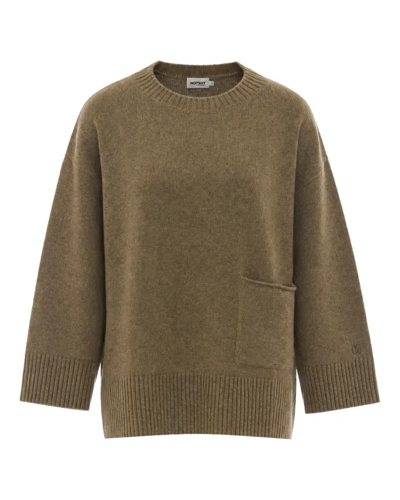 Not Shy Rosie Pullover mit aufgesetzten Taschen - Grün Grün