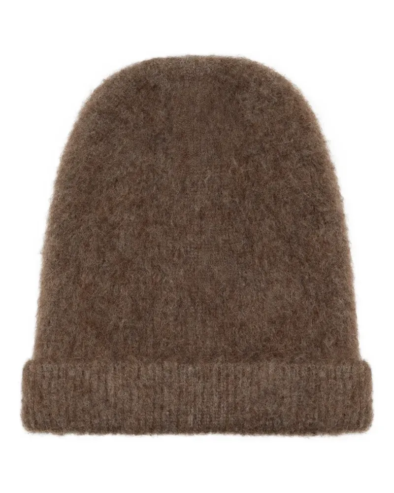 Maison Margiela Four Stitches Beanie mit gebürstetem Finish - Braun Braun