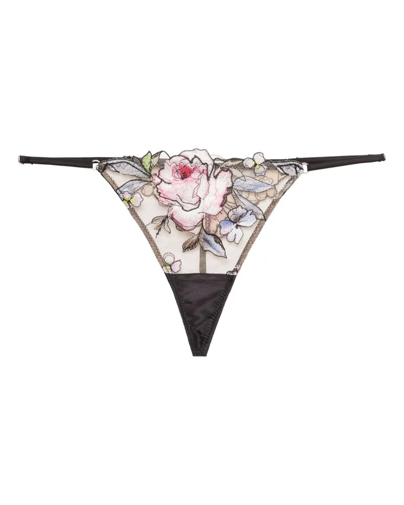 Fleur Du Mal Fidelia Tanga mit V-Schnitt - Schwarz Schwarz