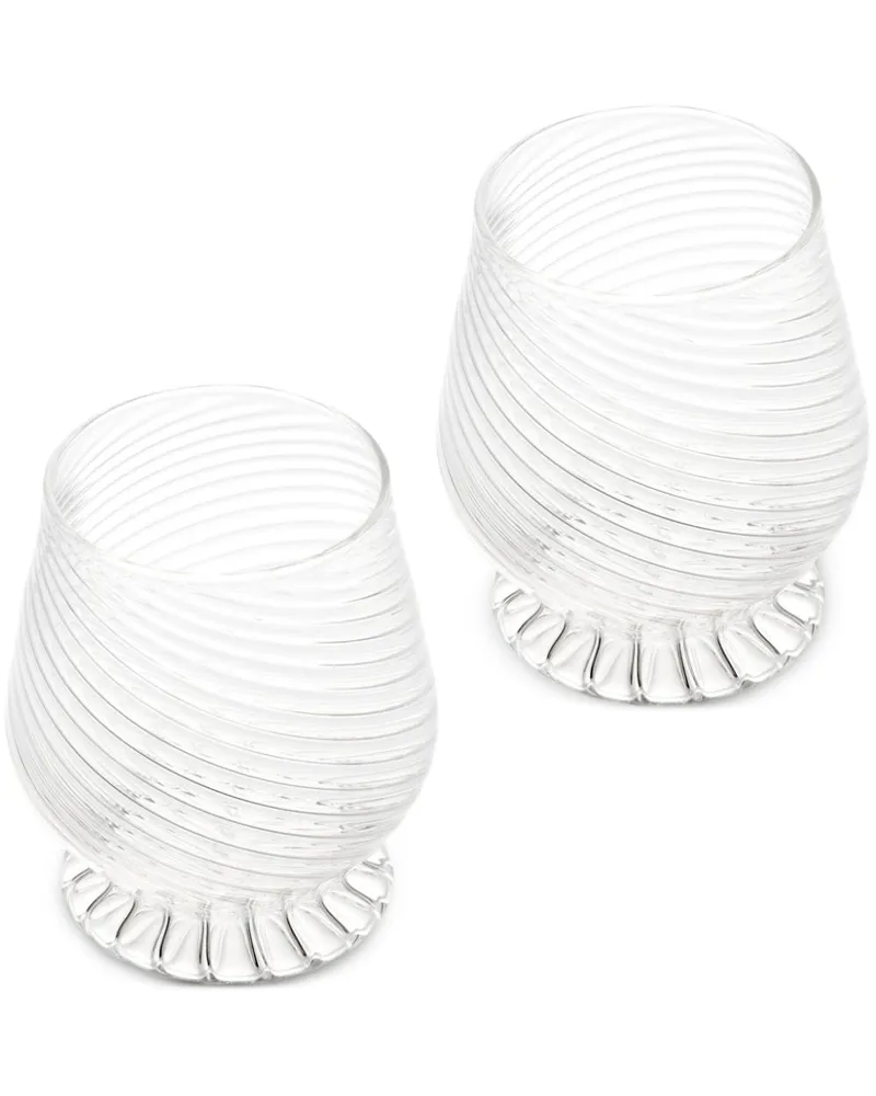 Christofle Gläser mit strukturiertem Finish (2er-Set) - Weiß Weiß