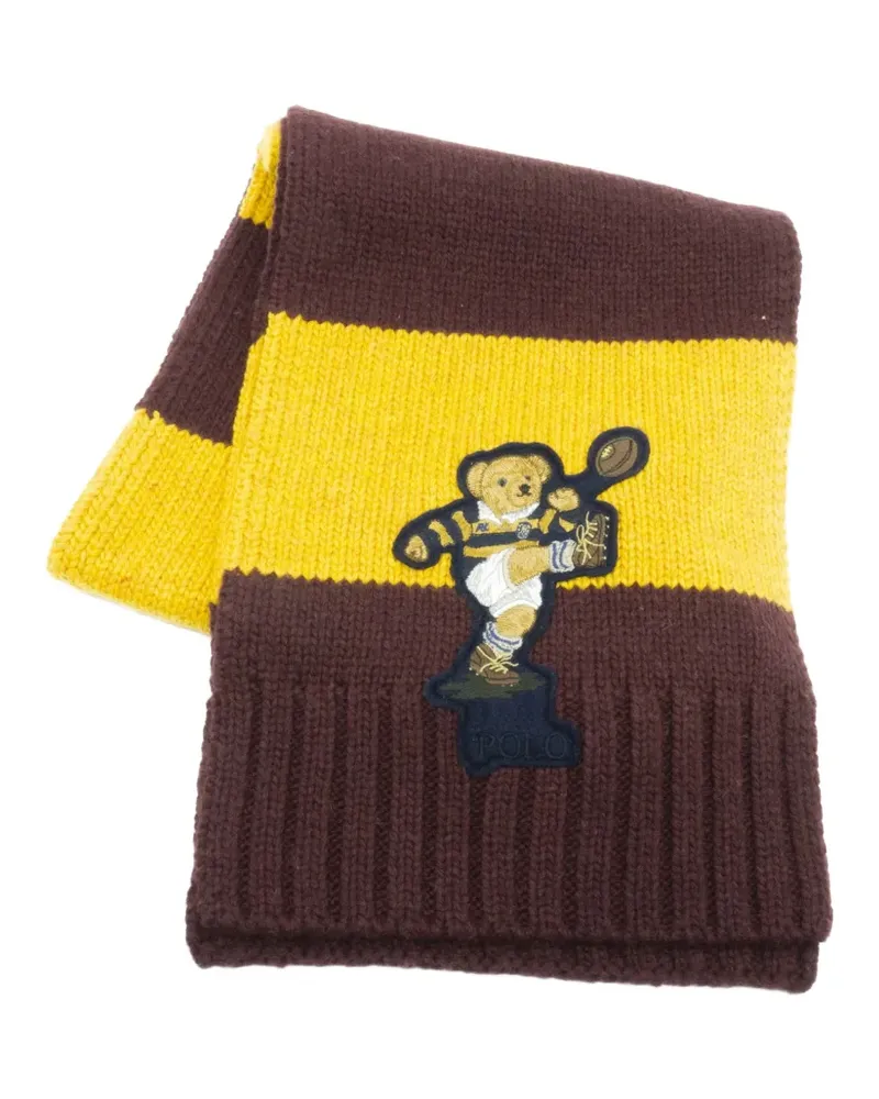Ralph Lauren Rugby Polo Bear colourblock scarf - Braun Braun