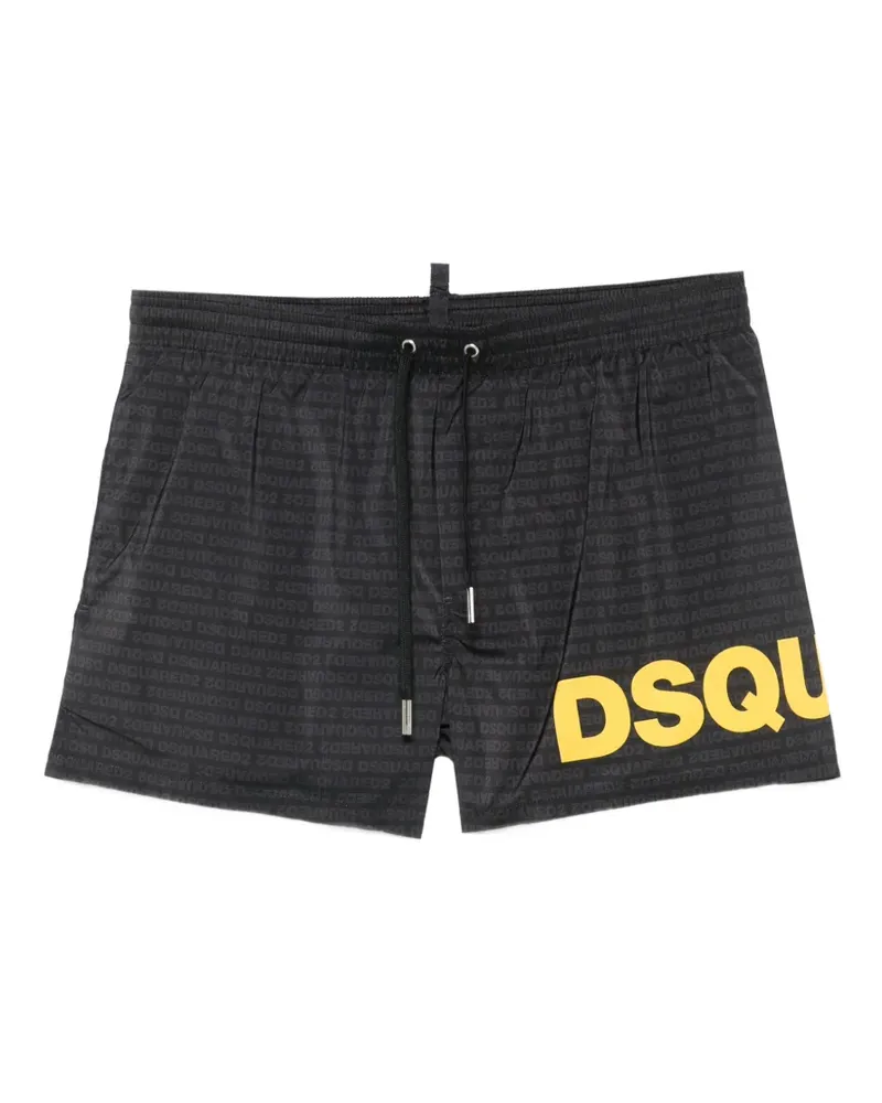 Dsquared2 logo-print swim shorts - Schwarz Schwarz