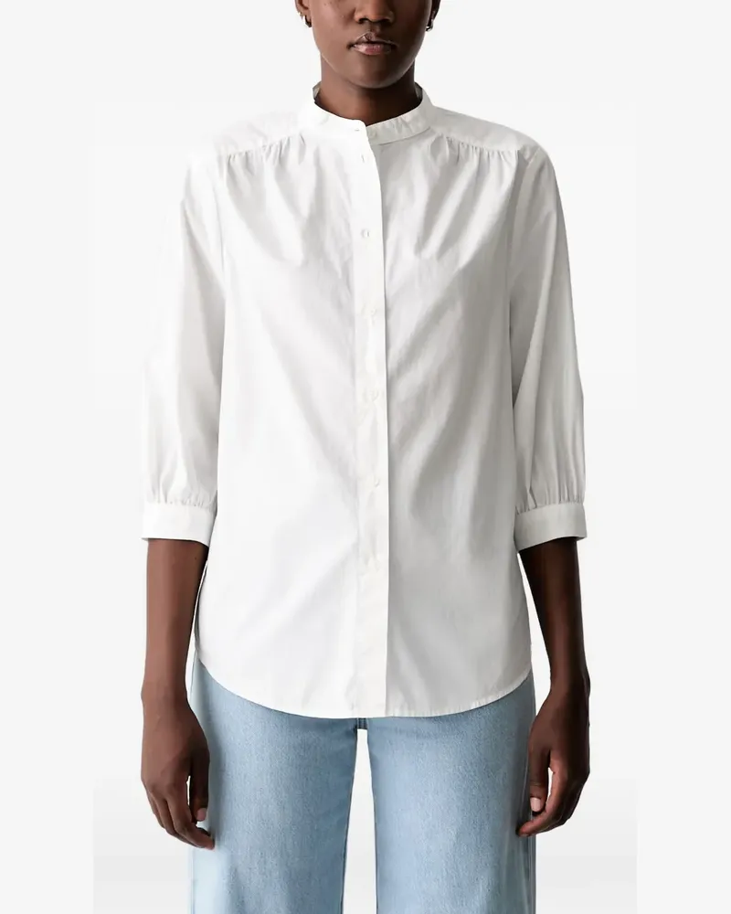 Marc O'Polo gathered-detail band-collar shirt - Weiß Weiß