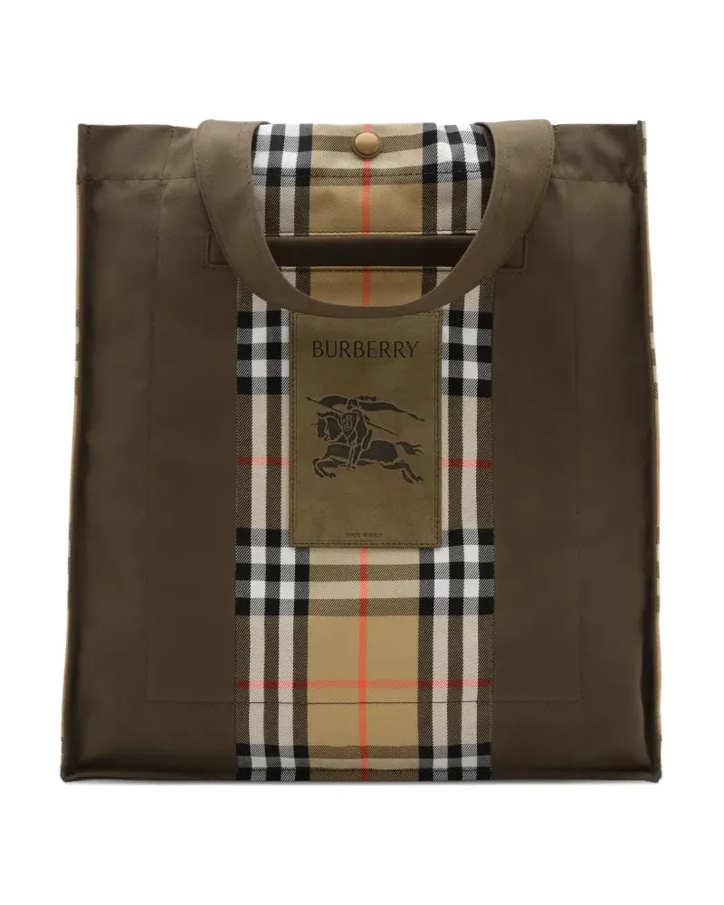 Burberry Tote Bag mit kariertem Einsatz - Braun Braun