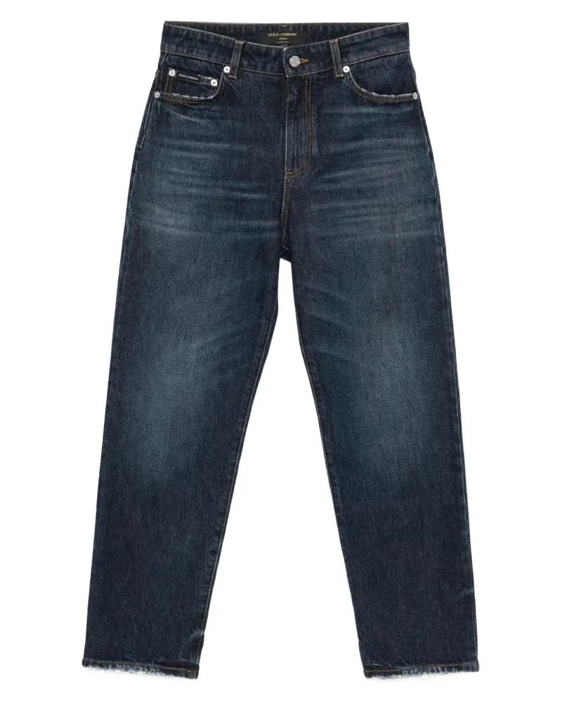 Dolce & Gabbana Ausgefranste Jeans - Blau Blau