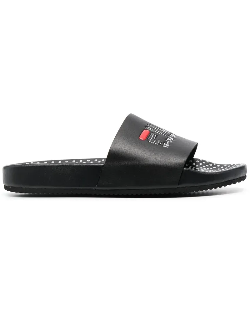 10 Corso Como x Fila Pantoletten - Schwarz Schwarz