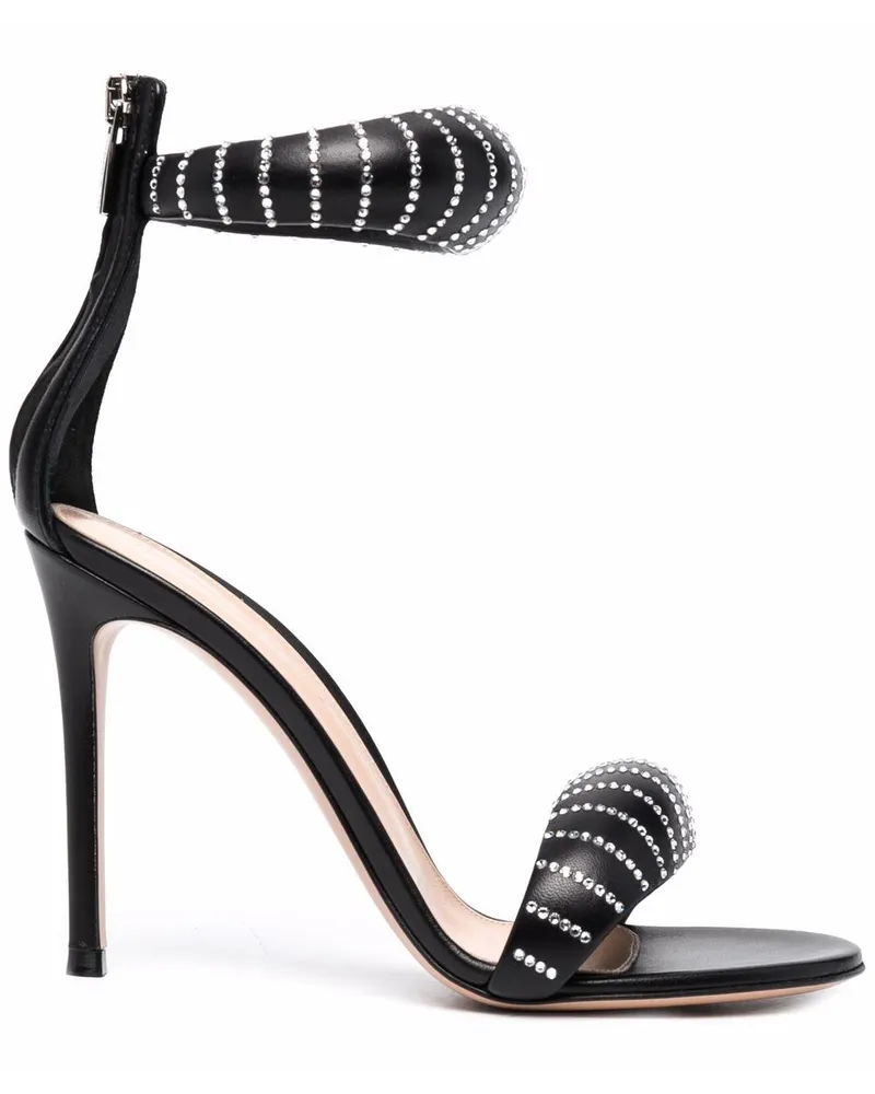 Gianvito Rossi Sandalen mit Kristallen - Schwarz Schwarz