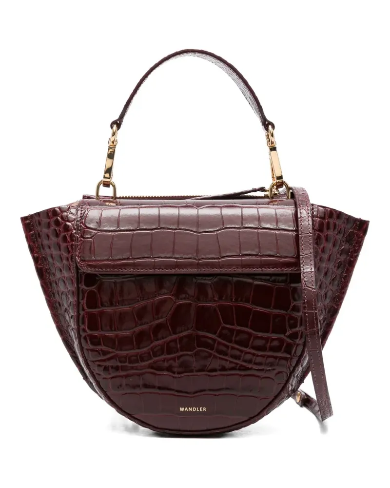 WANDLER Mini Hortensia Tasche mit Kroko-Effekt - Rot Rot