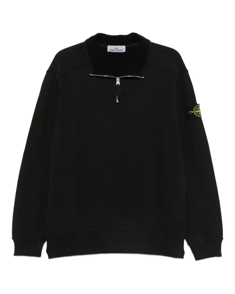 Stone Island Pullover mit Kompass-Patch - Schwarz Schwarz