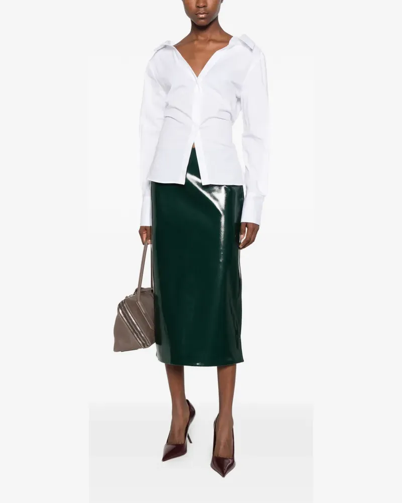FRANKIE Shop Mela gathered shirt - Weiß Weiß
