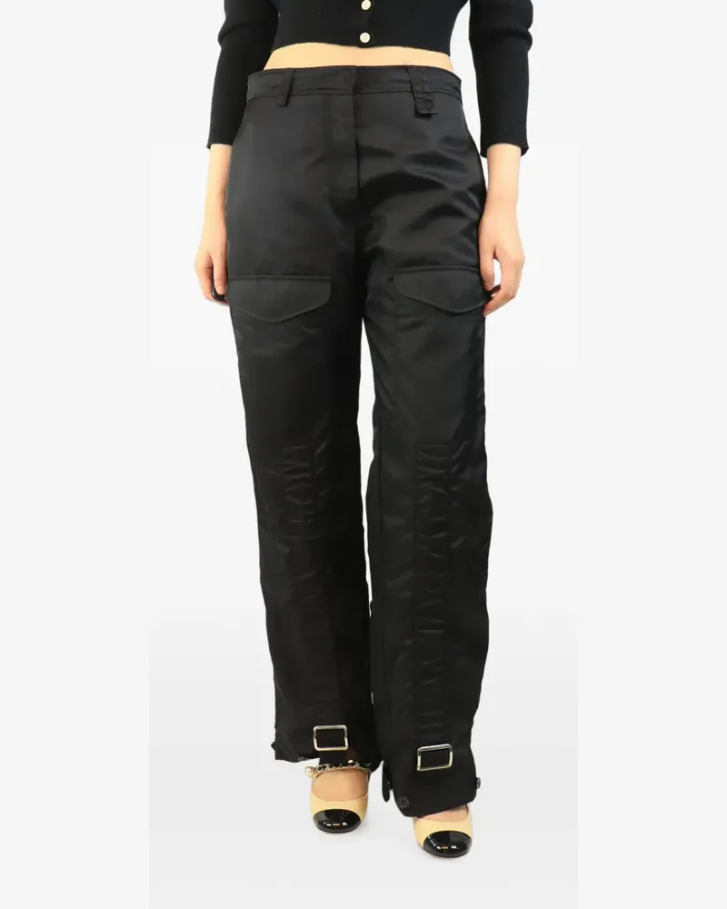 Simone Rocha multi-pocket buckle-detail high-waisted trousers - Schwarz Schwarz