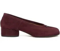 Tabi Wildleder-Pumps mit Blockabsatz - Rot