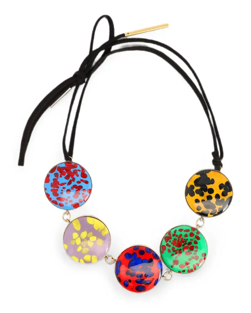 Dries van Noten handmade painted necklace - Gold Gold