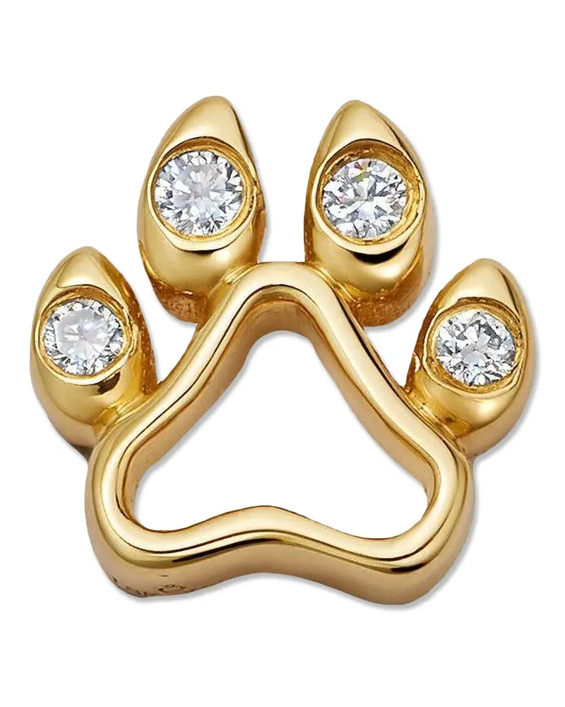Loquet 18kt Dog Paw Gelbgoldanhänger mit Diamant Gold