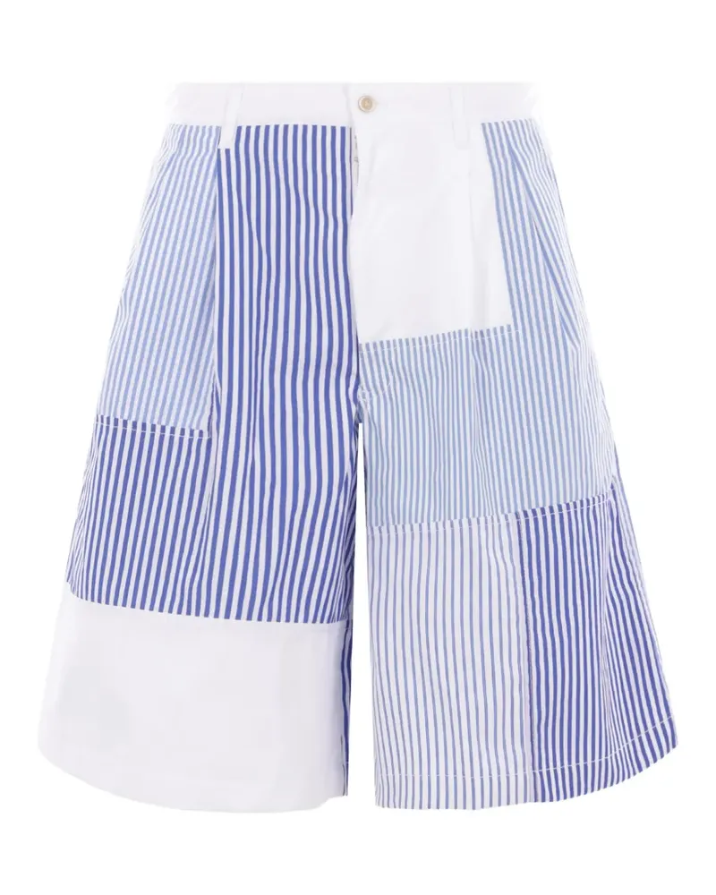 Comme des Garçons striped panelled shorts - Blau Blau