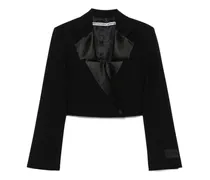 Doppelreihiger Cropped-Blazer - Schwarz