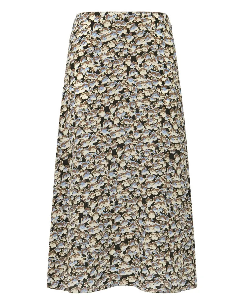 Marni Midirock mit Blumenmuster - Schwarz Schwarz