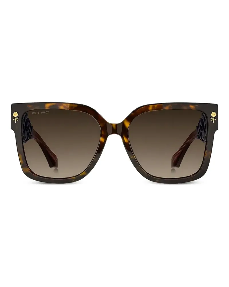 Etro Eckige Sonnenbrille in Schildpattoptik - Braun Braun