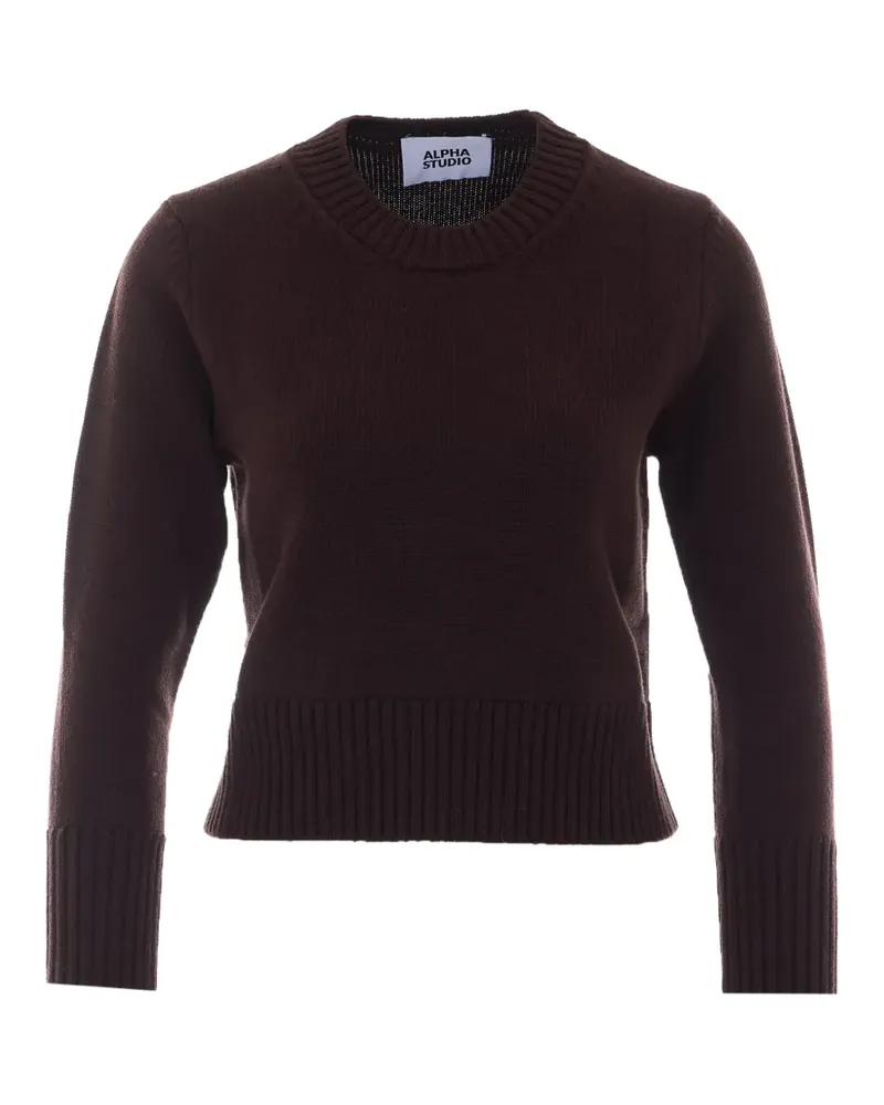 Alpha Studio crew-neck long-sleeve sweater - Braun Braun