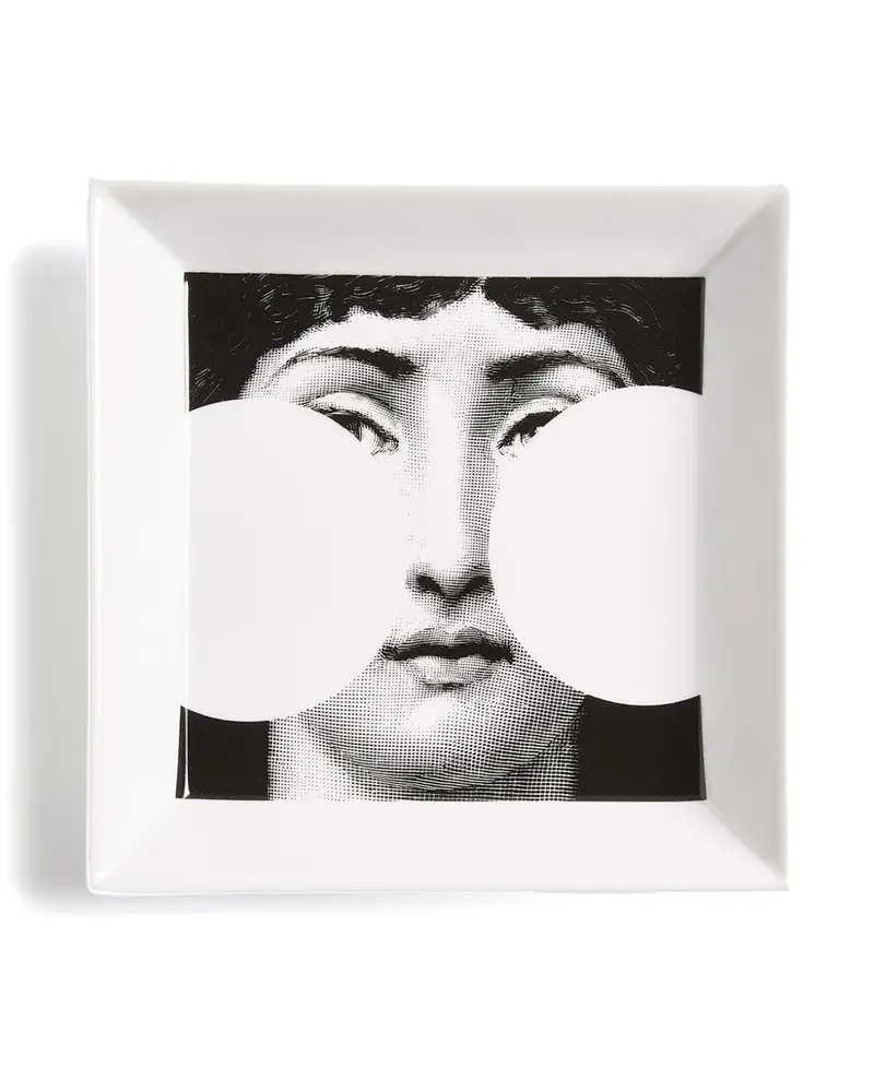 Fornasetti Tema e Variazioni n.149 Teller (20,8cm x 20,8cm) - Weiß Weiß