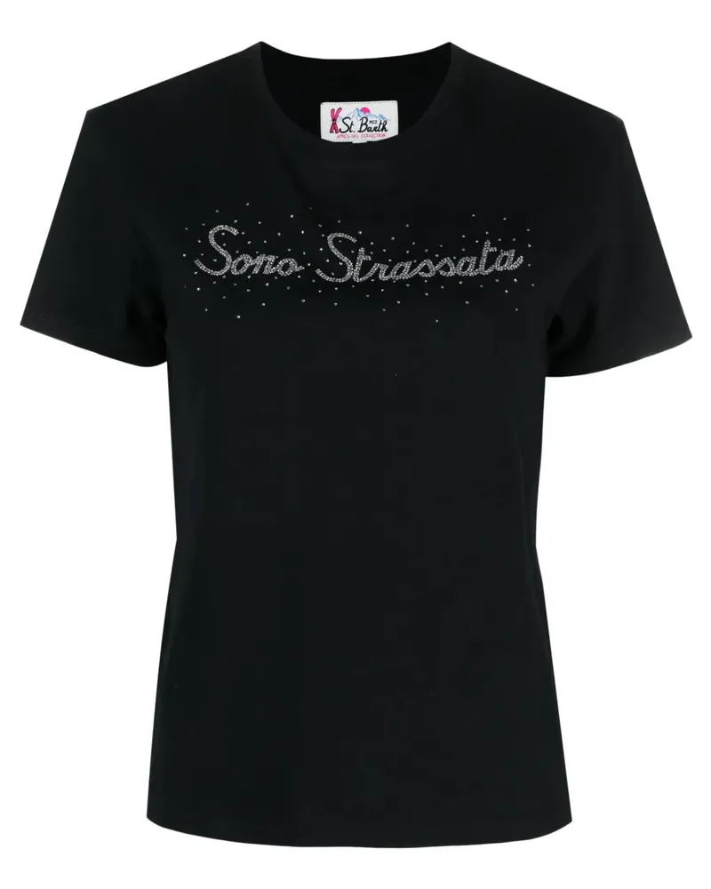 MC2 Saint Barth T-Shirt mit Kristallen - Schwarz Schwarz