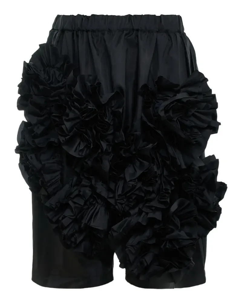Comme des Garçons ruffled elasticated-waist shorts - Schwarz Schwarz