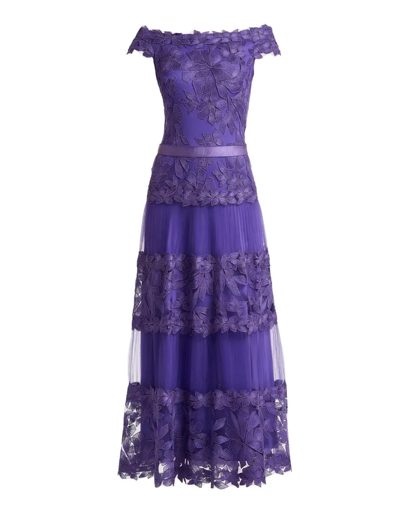 Tadashi Shoji floral off-shoulder midi dress - Violett Violett